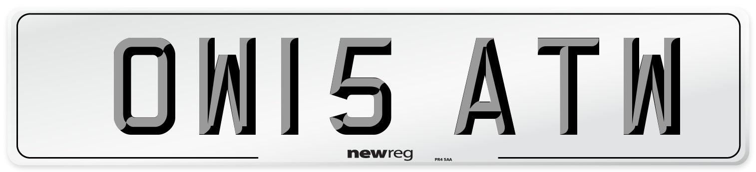 OW15 ATW Number Plate from New Reg
